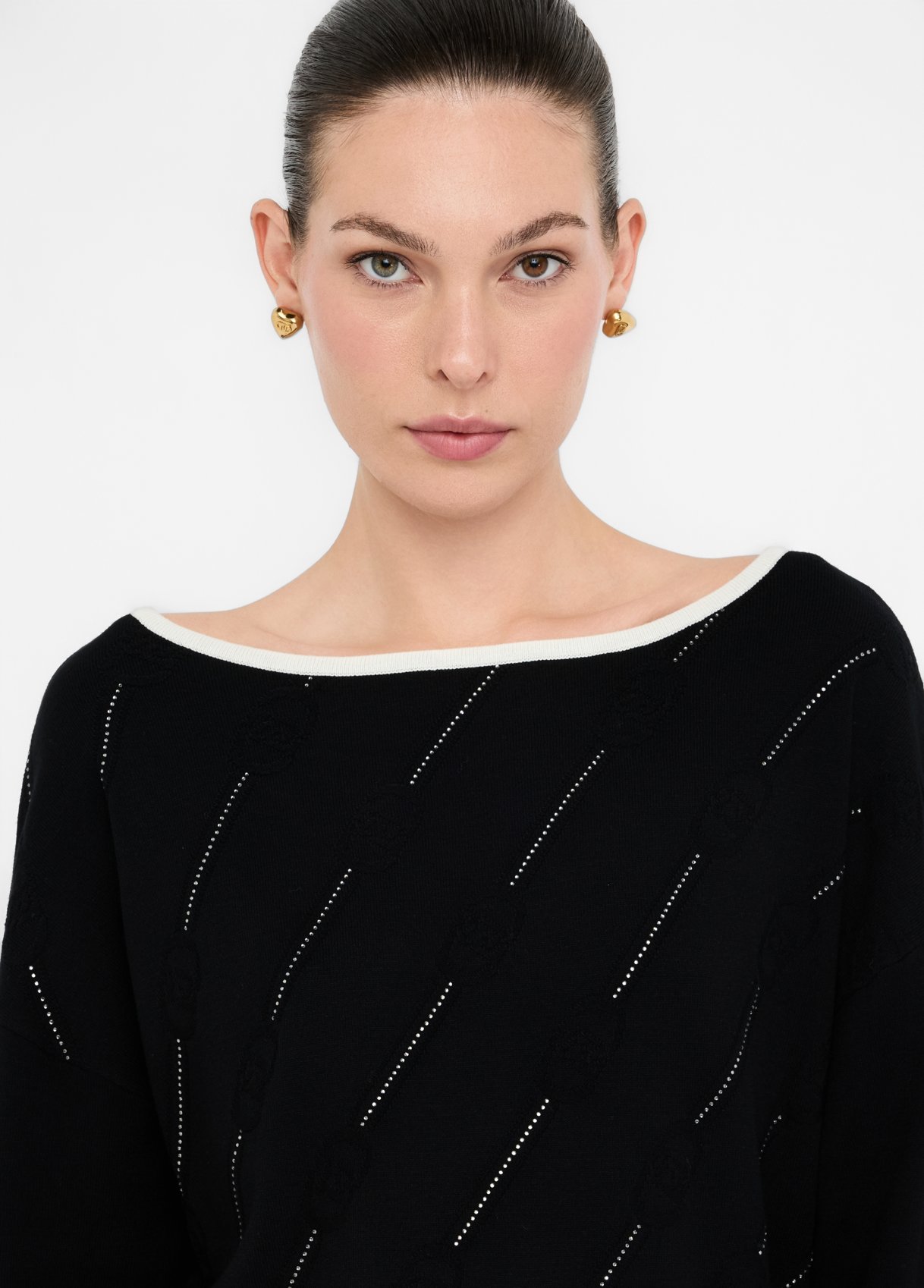 LIU JO MAGLIA CHIUSA M/L TF5206MS63L | BLACK&WHITE LIU JO MAGLIA CHIUSA M/L TF5206MS63L | BLACK&WHITE