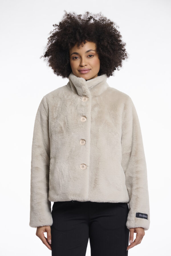 RINO & PELLE SINGLE BREASTED ECO-FUR JACKET | ICE