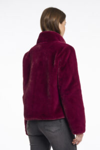 RINO & PELLE SINGLE BREASTED ECO-FUR JACKET | BORDEAUX