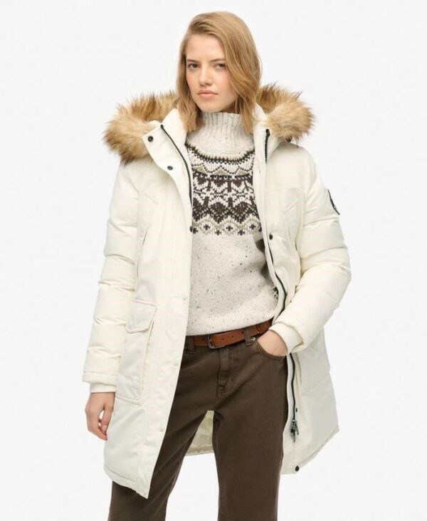 SUPERDRY EVEREST FAUX FUR PARKA JACKET ΜΠΟΥΦΑΝ ΓΥΝΑΙΚΕΙΟ | OFF WHITE