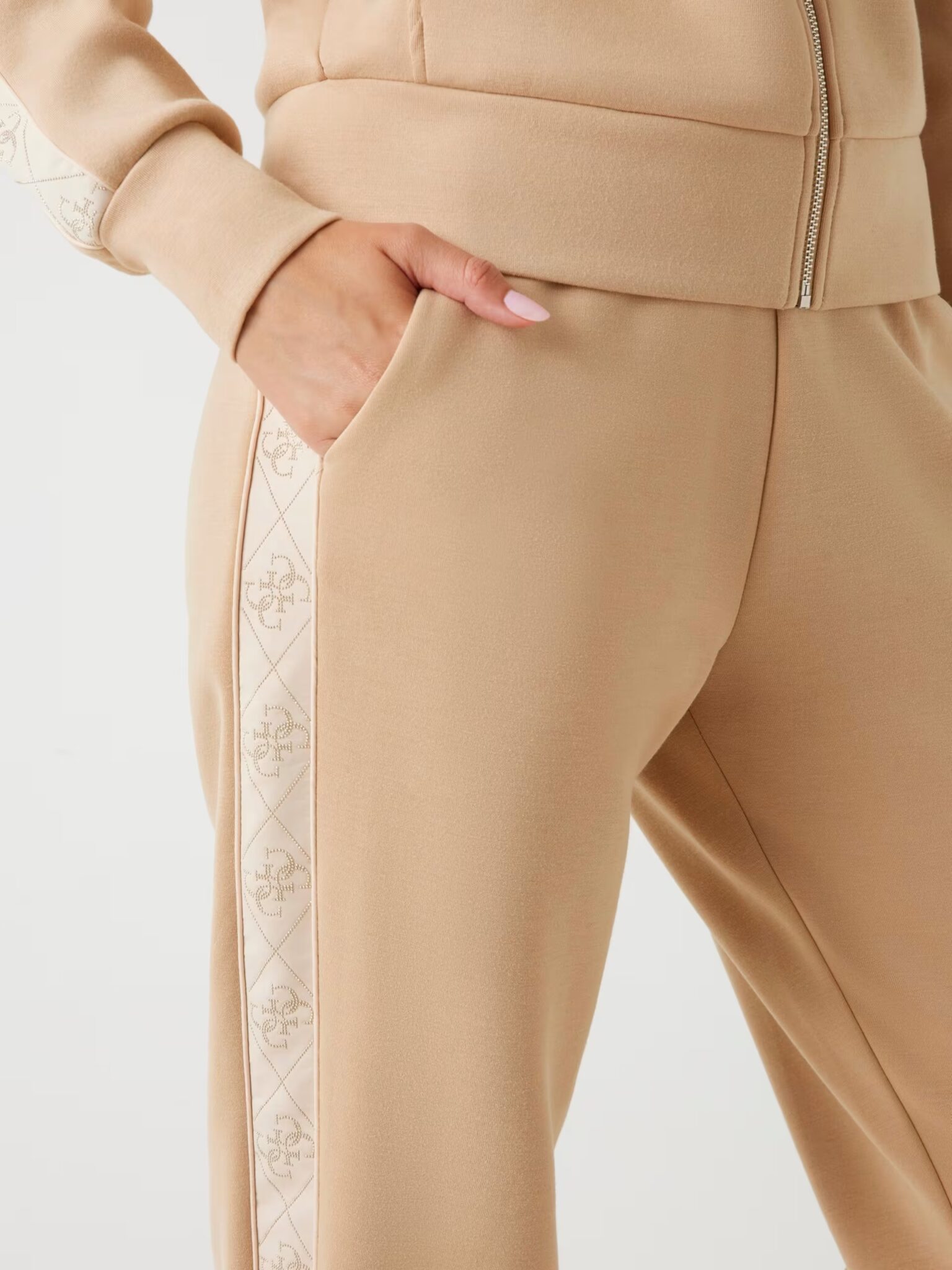 GUESS NEW VICTOIRE SCUBA PANT W5YB11KBYE2 | BEIGE GUESS NEW VICTOIRE SCUBA PANT W5YB11KBYE2 | BEIGE