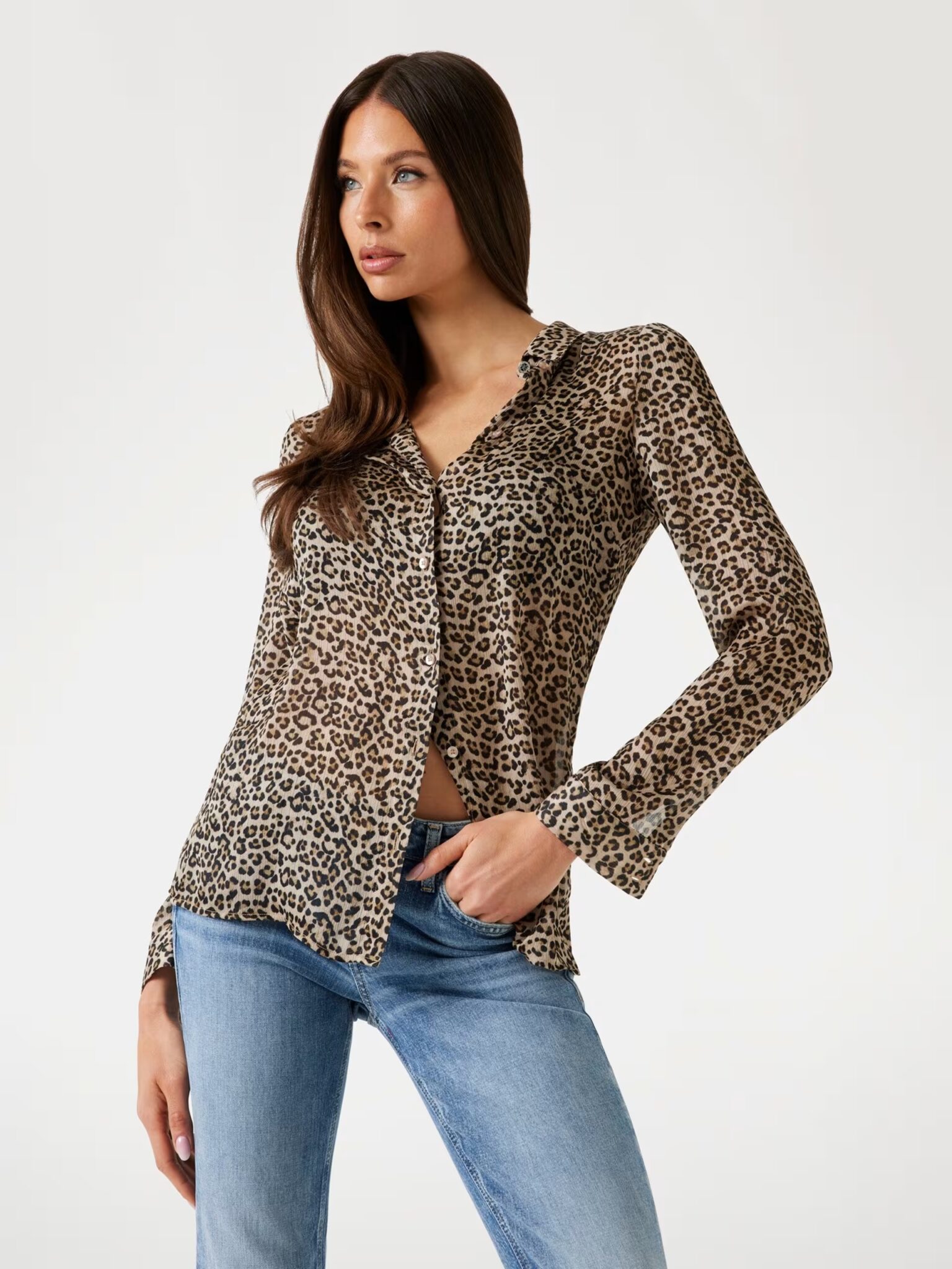 GUESS BUTTON FRONT BELLA TOP W5YR30Z37G0 | SAND