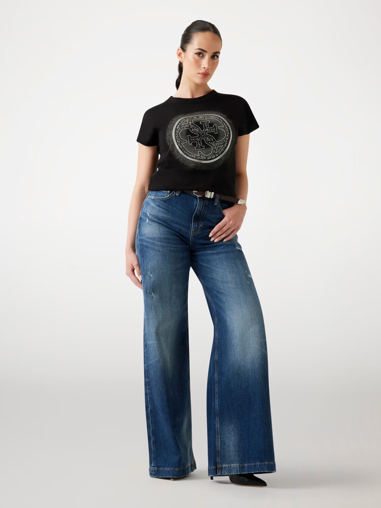 GUESS BUTTON FRONT BELLA TOP W5YR30Z37G0 | SAND