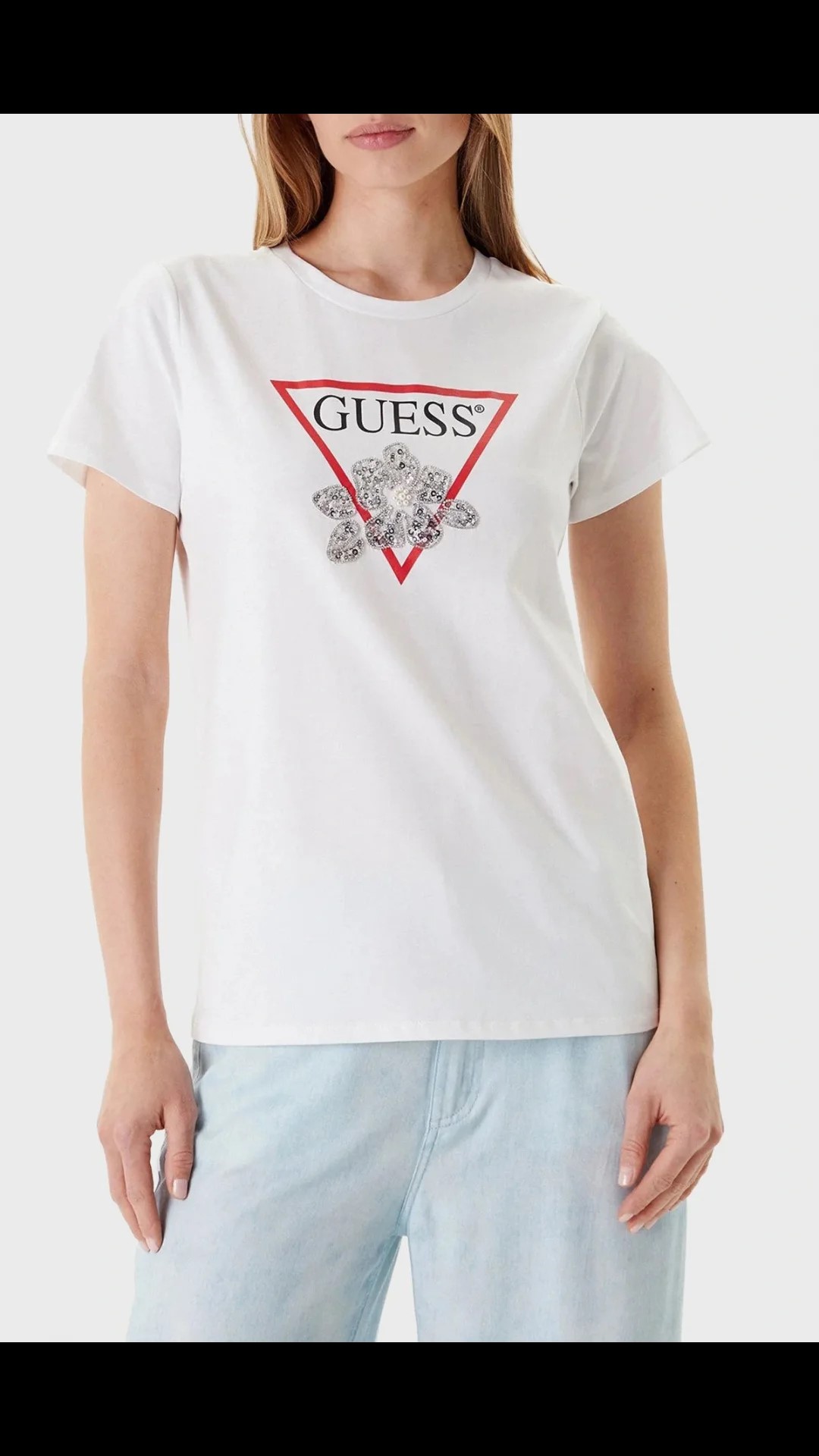 GUESS BUTTON FRONT BELLA TOP W5YR30Z37G0 | SAND