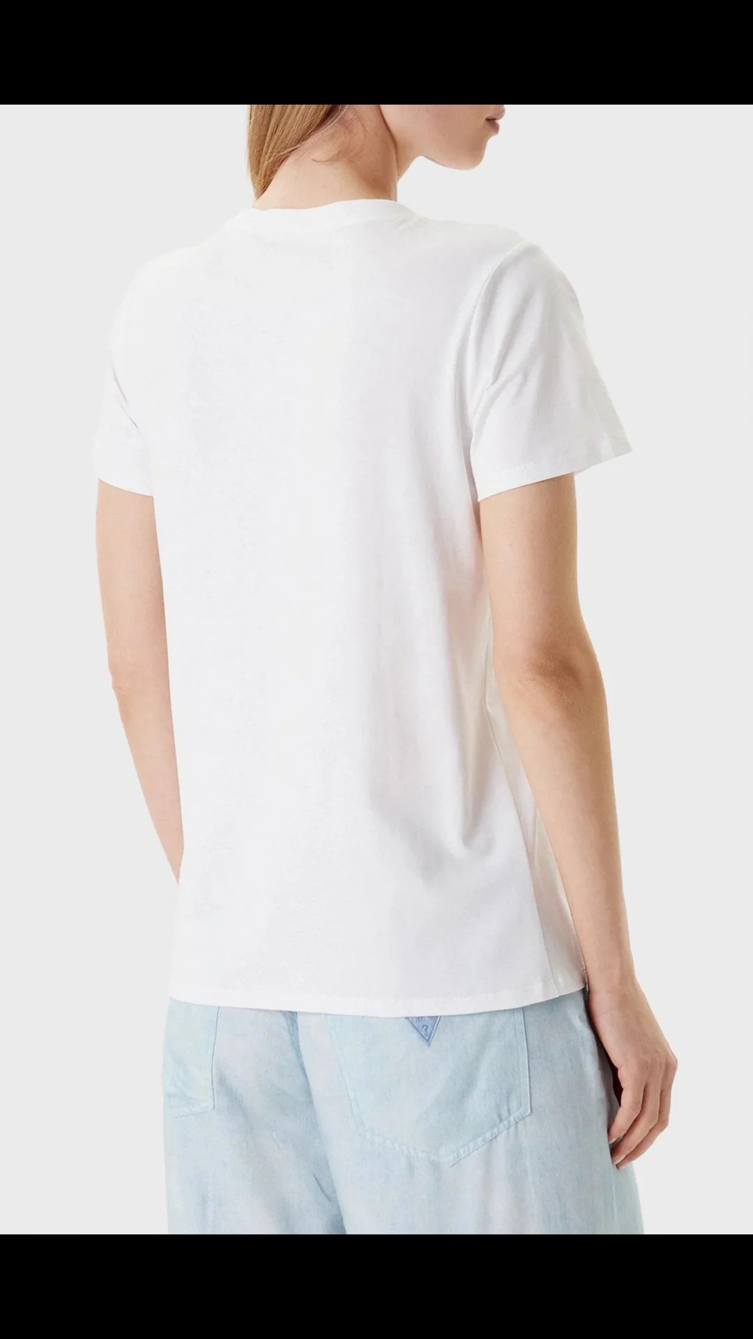 GUESS FLOWER BLING EASY TEE W5YI38I3Z14 | WHITE GUESS FLOWER BLING EASY TEE W5YI38I3Z14 | WHITE