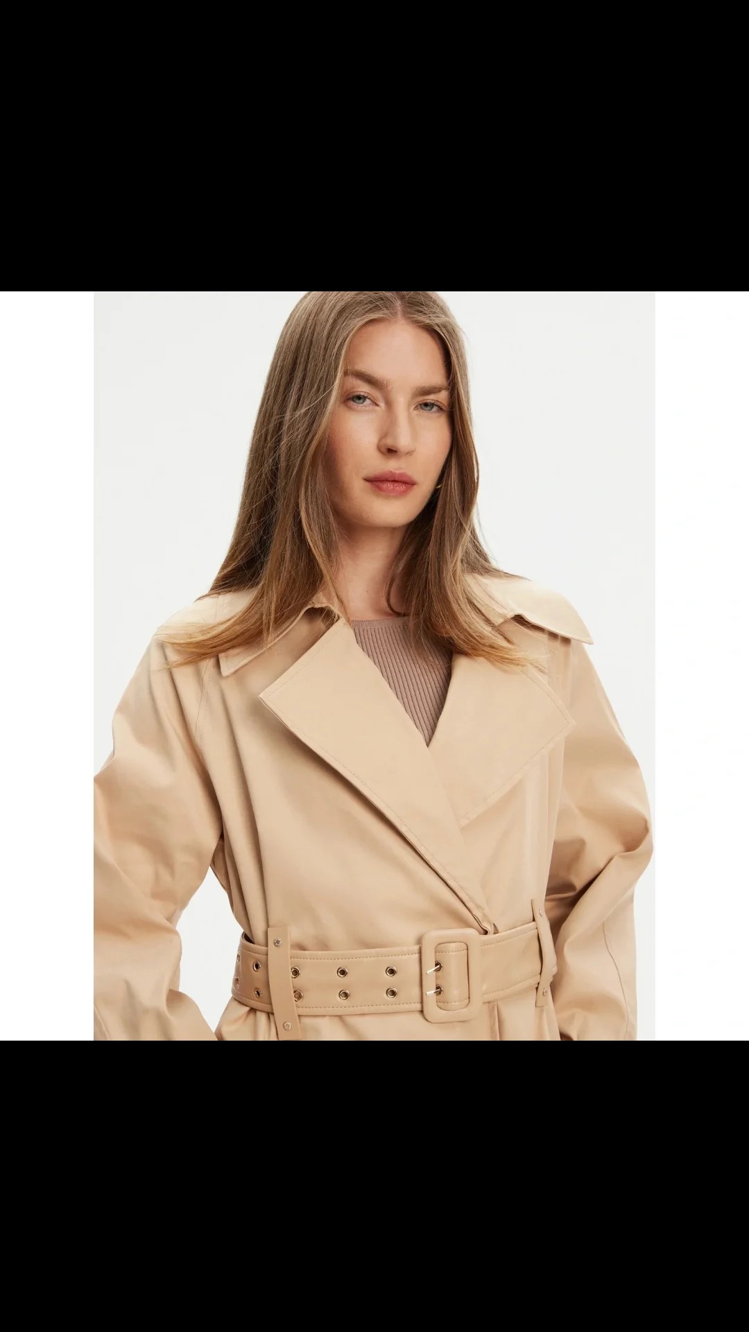 GUESS RAPHAELLE PU BELT TRENCH W5YL02WHDF1 | BEIGE GUESS RAPHAELLE PU BELT TRENCH W5YL02WHDF1 | BEIGE