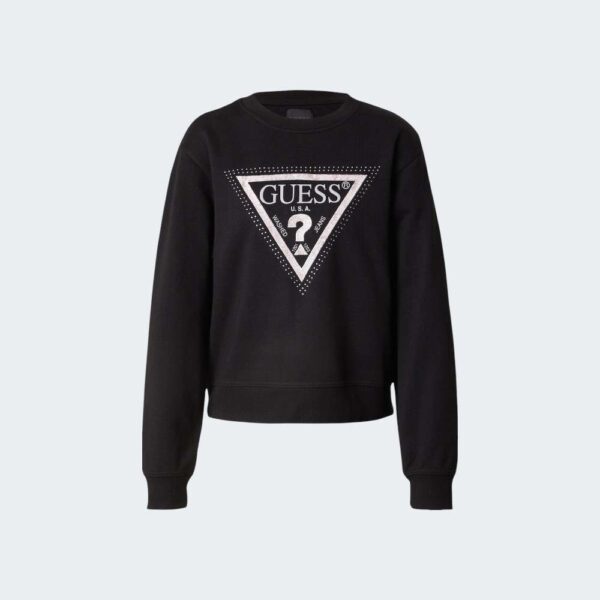 GUESS RACHELE TRIANGLE SWEATSHIRT W5YQ04KC8I0 | BLACK