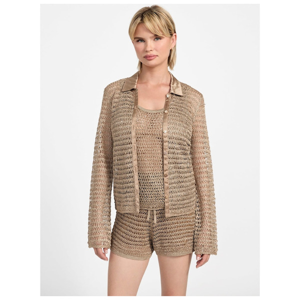 GUESS BUTTON FRONT BELLA TOP W5YR30Z37G0 | SAND GUESS BUTTON FRONT BELLA TOP W5YR30Z37G0 | SAND