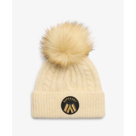 SUPERDRY CABLE LUXE KNIT BEANIE HAT ΑΞΕΣΟΥΑΡ ΓΥΝΑΙΚΕΙΟ | OFF WHITE