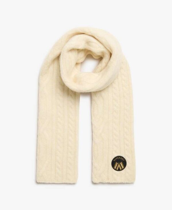 SUPERDRY CABLE LUXE KNIT SCARF ΑΞΕΣΟΥΑΡ ΓΥΝΑΙΚΕΙΟ | OFF WHITE