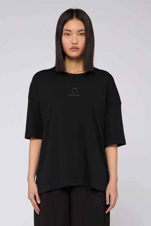 TRUSSARDI T-SHIRT OVER CON WTS07J12 | BLACK