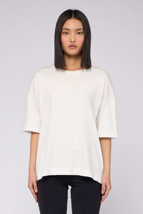 TRUSSARDI T-SHIRT OVER CON WTS07J12 | OFF WHITE TRUSSARDI T-SHIRT OVER CON WTS07J12 | OFF WHITE