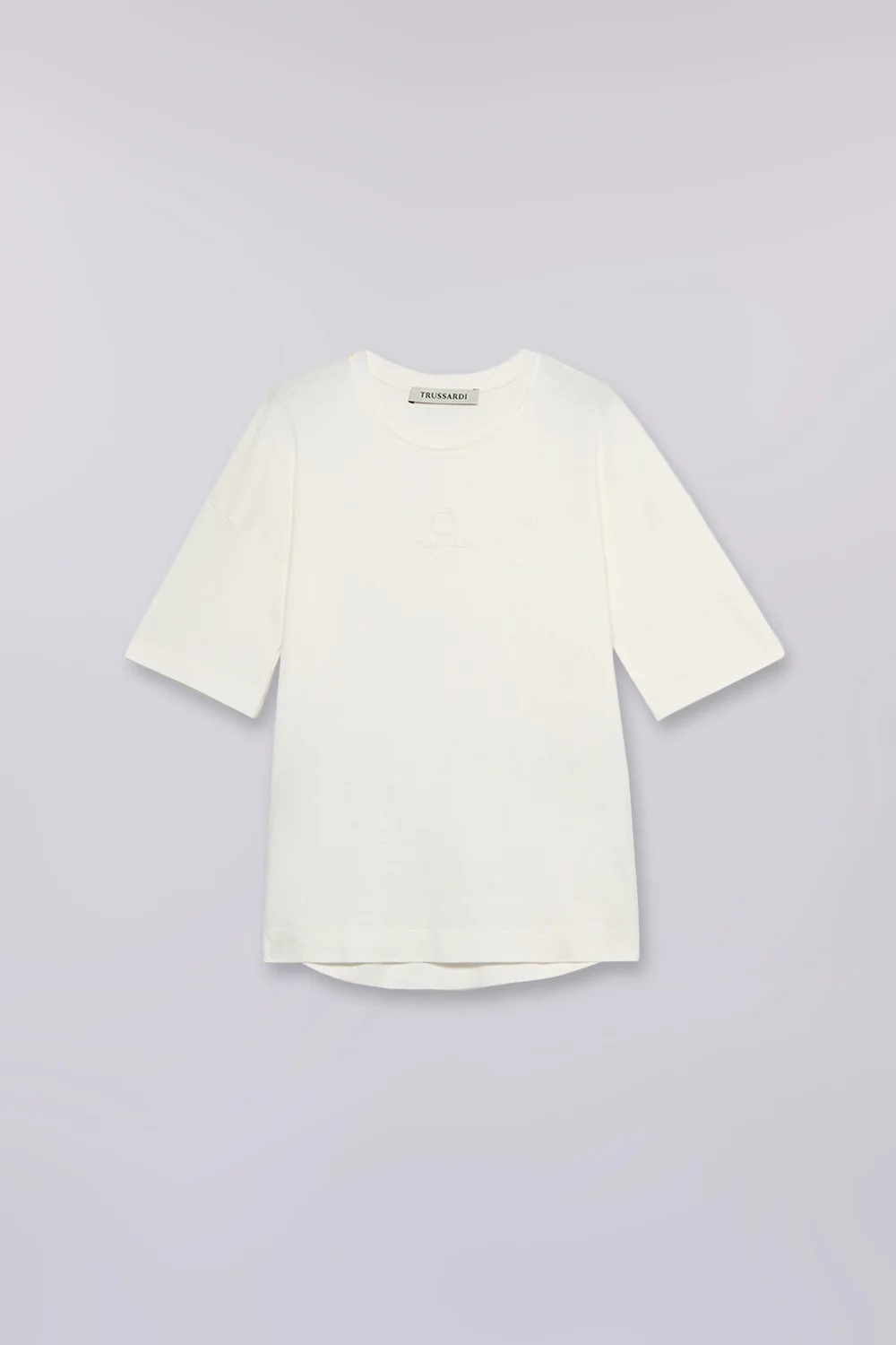 TRUSSARDI T-SHIRT OVER CON WTS07J12 | OFF WHITE TRUSSARDI T-SHIRT OVER CON WTS07J12 | OFF WHITE