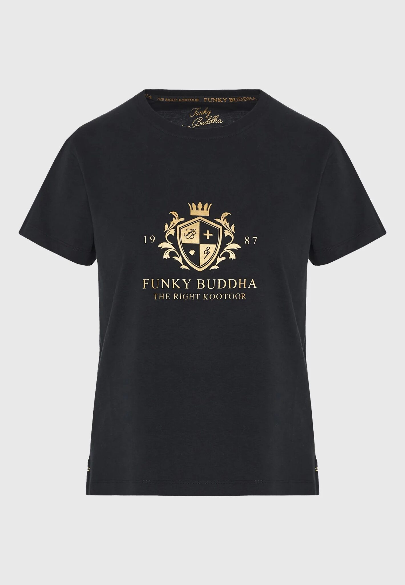FUNKY BUDDHA ΓΥΝΑΙΚΕΊΑ ΜΠΛΟΎΖΑ ΜΕ ΚΟΝΤΌ ΜΑΝΊΚΙ ΚΑΙ ΤΎΠΩΜΑ | BLACK FUNKY BUDDHA ΓΥΝΑΙΚΕΊΑ ΜΠΛΟΎΖΑ ΜΕ ΚΟΝΤΌ ΜΑΝΊΚΙ ΚΑΙ ΤΎΠΩΜΑ | BLACK