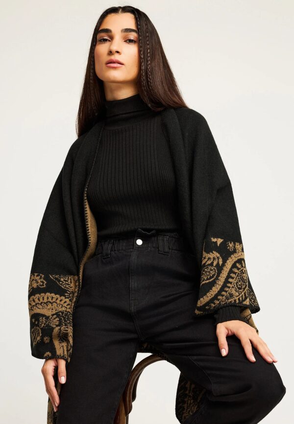 FUNKY BUDDHA ΓΥΝΑΙΚΕΊΟ ΠΛΕΚΤΌ ΜΕ ΨΗΛΌ ΛΑΙΜΌ | BLACK FUNKY BUDDHA ΓΥΝΑΙΚΕΊΟ ΠΛΕΚΤΌ ΜΕ ΨΗΛΌ ΛΑΙΜΌ | BLACK