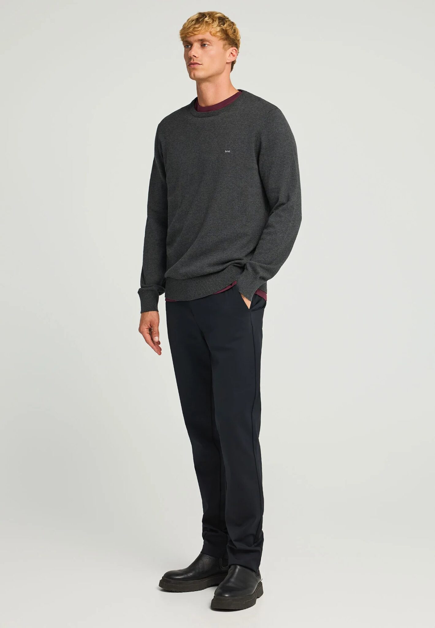 FUNKY BUDDHA ΑΝΔΡΙΚΌ ΠΛΕΚΤΌ ΜΕ ΛΑΙΜΌΚΟΨΗ | DARK GREY