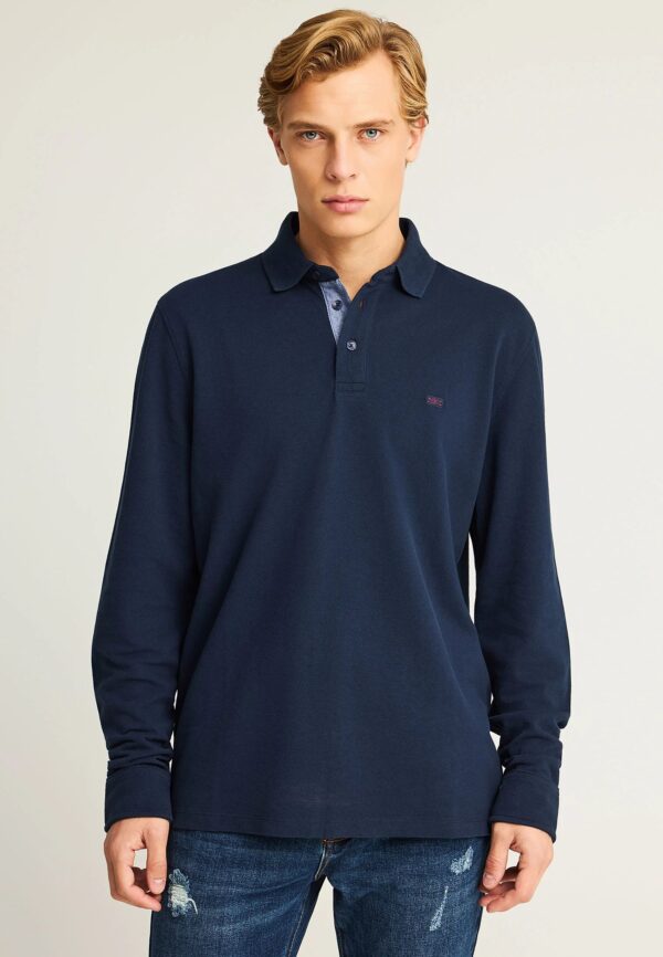 FUNKY BUDDHA ΑΝΔΡΙΚΉ ΜΠΛΟΎΖΑ ΠΌΛΟ ΜΕ ΜΑΚΡΎ ΜΑΝΊΚΙ | DARK BLUE FUNKY BUDDHA ΑΝΔΡΙΚΉ ΜΠΛΟΎΖΑ ΠΌΛΟ ΜΕ ΜΑΚΡΎ ΜΑΝΊΚΙ | DARK BLUE