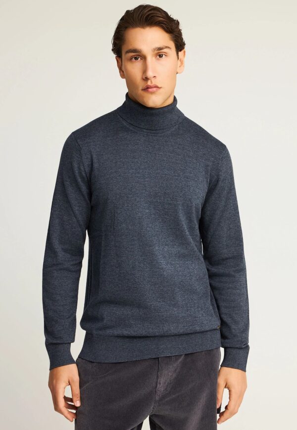 FUNKY BUDDHA ΑΝΔΡΙΚΌ ΠΛΕΚΤΌ ΜΕ ΨΗΛΌ ΛΑΙΜΌ | DARK BLUE