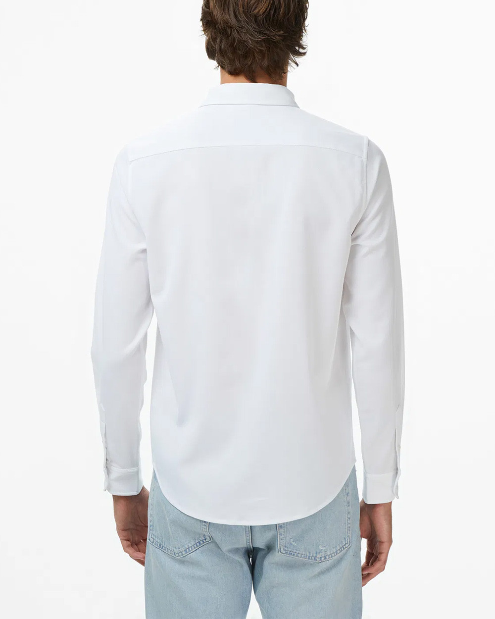 GUESS GRIFFIN LUXE TWILL LS SHIRT ΠΟΥΚΑΜΙΣΟ ΑΝΔΡΙΚΟ | WHITE