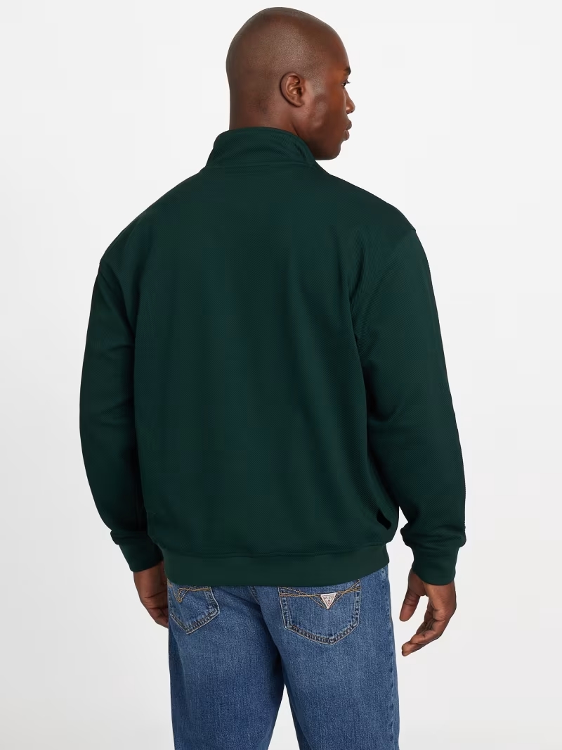 GUESS HARRIS TWILL ZIP MOCK NECK ΦΟΥΤΕΡ ΑΝΔΡΙΚΟ | GREEN GUESS HARRIS TWILL ZIP MOCK NECK ΦΟΥΤΕΡ ΑΝΔΡΙΚΟ | GREEN