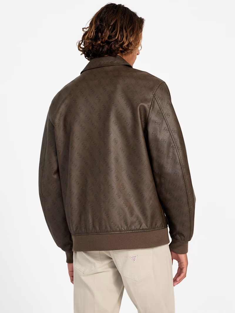 GUESS MONOGRAM AVIATOR JACKET ΜΠΟΥΦΑΝ ΑΝΔΡΙΚΟ | BROWN GUESS MONOGRAM AVIATOR JACKET ΜΠΟΥΦΑΝ ΑΝΔΡΙΚΟ | BROWN