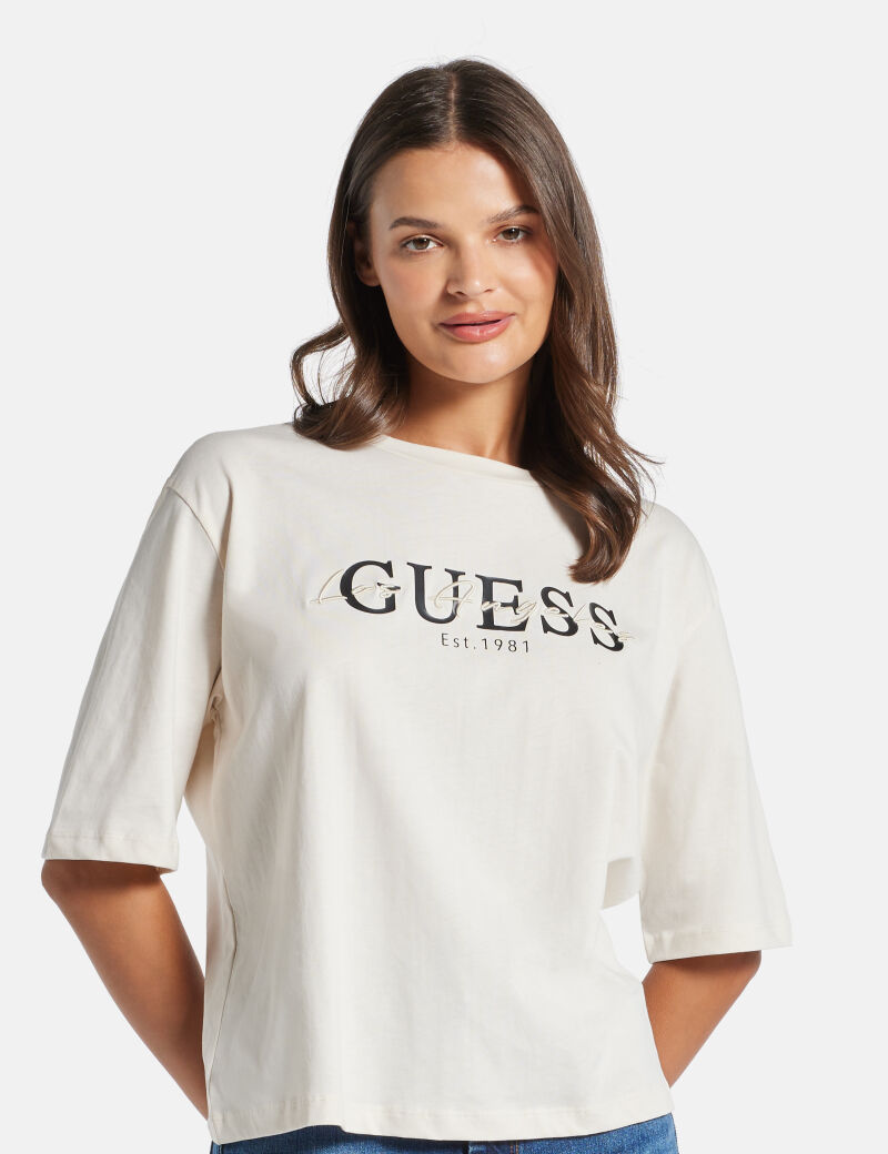 GUESS ATHLEISURE CARMEN BOXY T-SHIRT ΜΠΛΟΥΖΑ ΓΥΝΑΙΚΕΙΟ | WHITE GUESS ATHLEISURE CARMEN BOXY T-SHIRT ΜΠΛΟΥΖΑ ΓΥΝΑΙΚΕΙΟ | WHITE