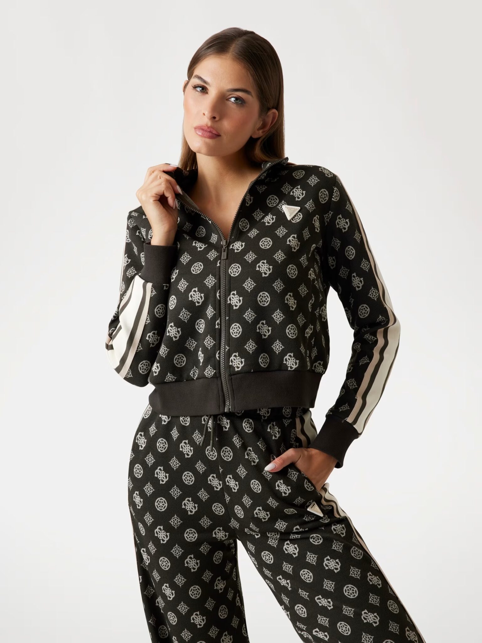 GUESS JEANS RACKET PIECED SWEAT ΦΟΥΤΕΡ ΓΥΝΑΙΚΕΙΟ | GREY