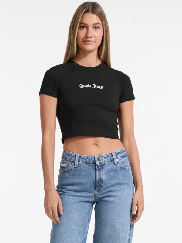 GUESS JEANS BABY TEE ΜΠΛΟΥΖΑ ΓΥΝΑΙΚΕΙΟ | BLACK GUESS JEANS BABY TEE ΜΠΛΟΥΖΑ ΓΥΝΑΙΚΕΙΟ | BLACK