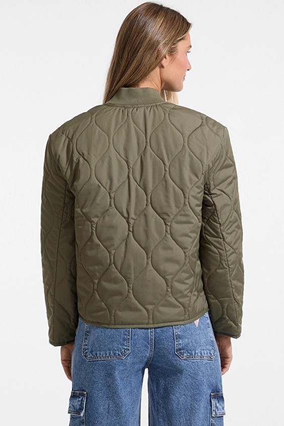 GUESS JEANS ZIPPED INTARSIA SWTR ΠΛΕΚΤΟ ΓΥΝΑΙΚΕΙΟ | GREY