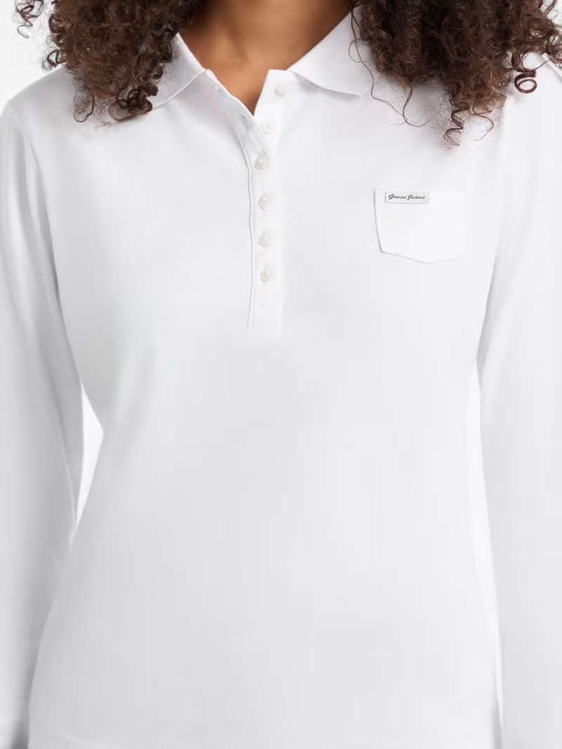 GUESS JEANS SLIM POLO ΜΠΛΟΥΖΑ ΓΥΝΑΙΚΕΙΟ | WHITE GUESS JEANS SLIM POLO ΜΠΛΟΥΖΑ ΓΥΝΑΙΚΕΙΟ | WHITE