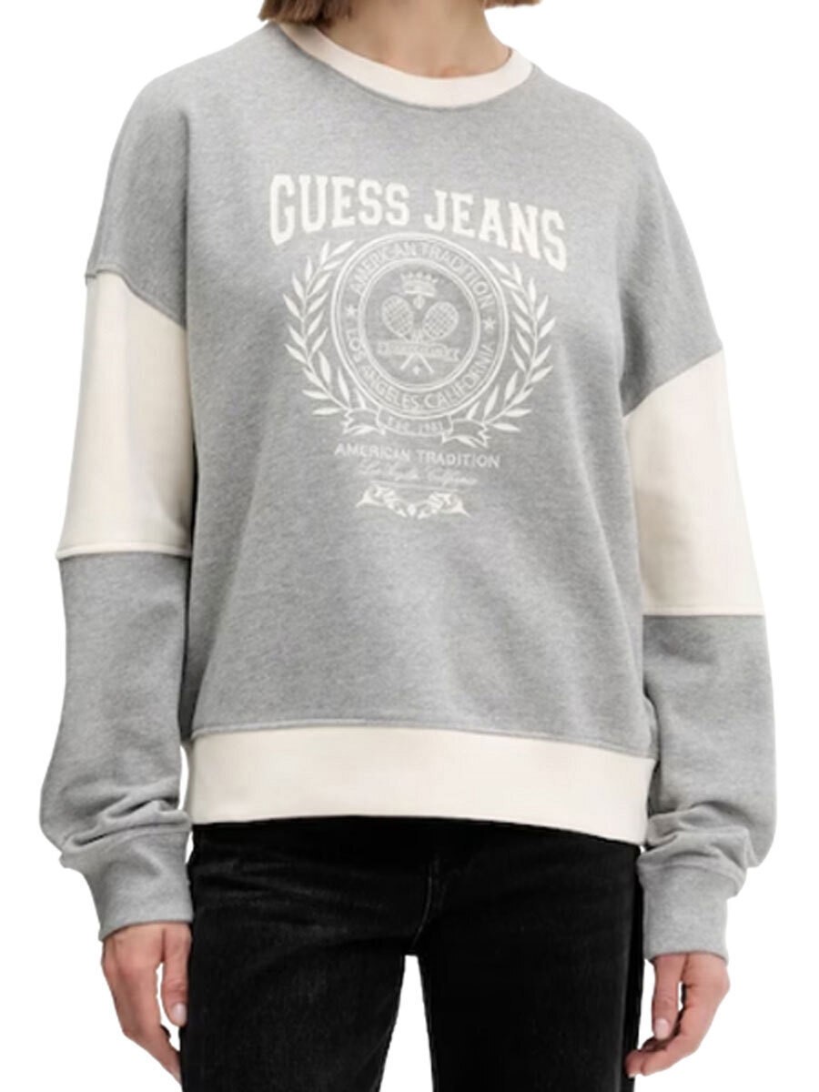 GUESS JEANS RACKET PIECED SWEAT ΦΟΥΤΕΡ ΓΥΝΑΙΚΕΙΟ | GREY