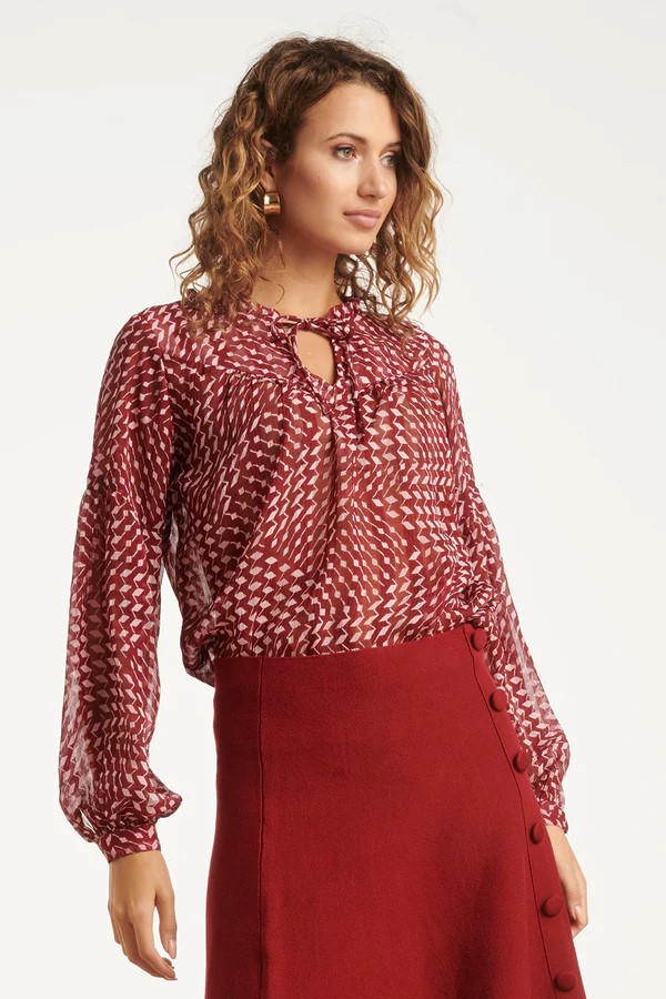 RINO & PELLE ΜΠΛΟΥΖΑ 25707 SMASHED LEMON | BORDEAUX RINO & PELLE ΜΠΛΟΥΖΑ 25707 SMASHED LEMON | BORDEAUX