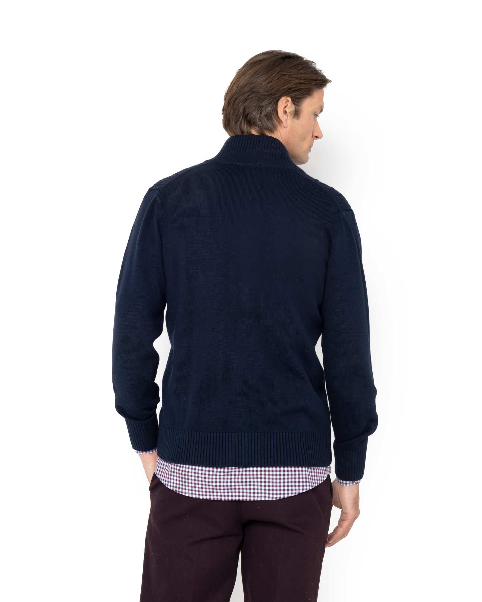 THE BOSTONIANS ΠΛΕΚΤΟ CABLE REGULAR FIT | DARK BLUE THE BOSTONIANS ΠΛΕΚΤΟ CABLE REGULAR FIT | DARK BLUE