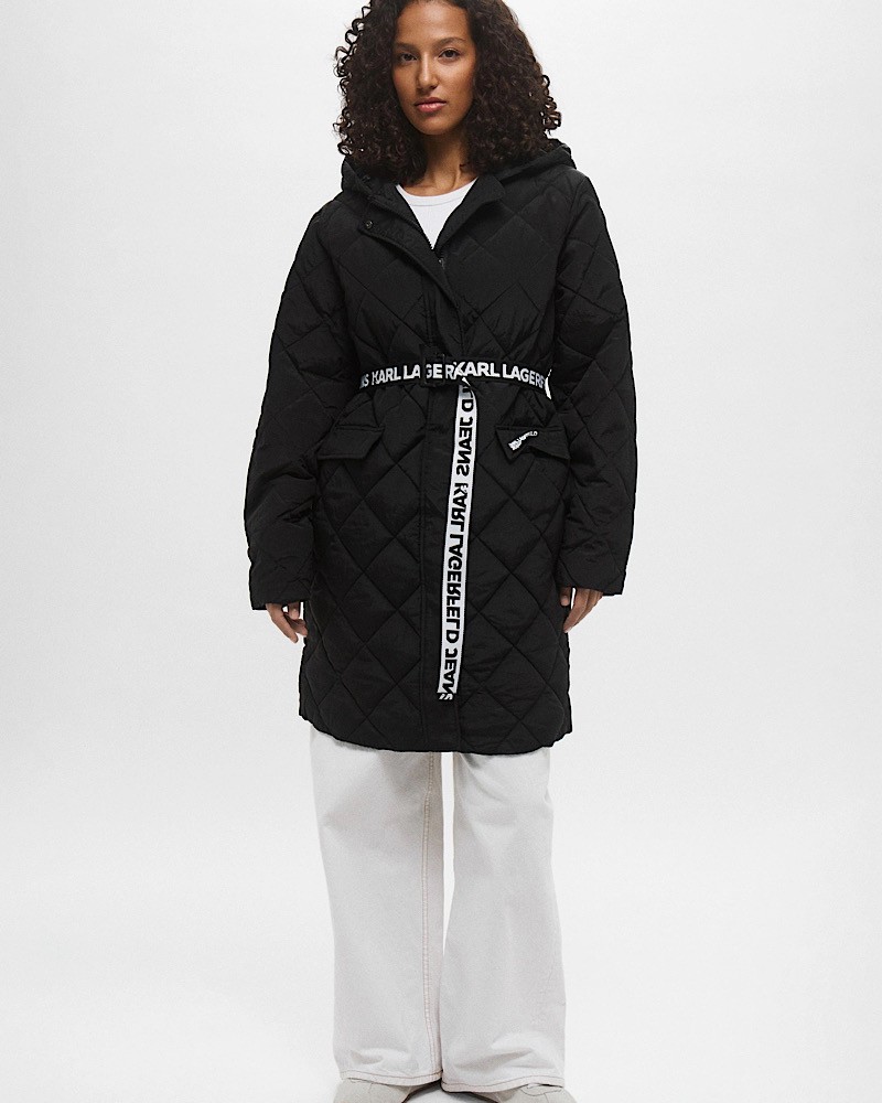 KARL LAGERFELD JEANS KLJ LIGHT PADDED COAT A4W15054 | BLACK KARL LAGERFELD JEANS KLJ LIGHT PADDED COAT A4W15054 | BLACK