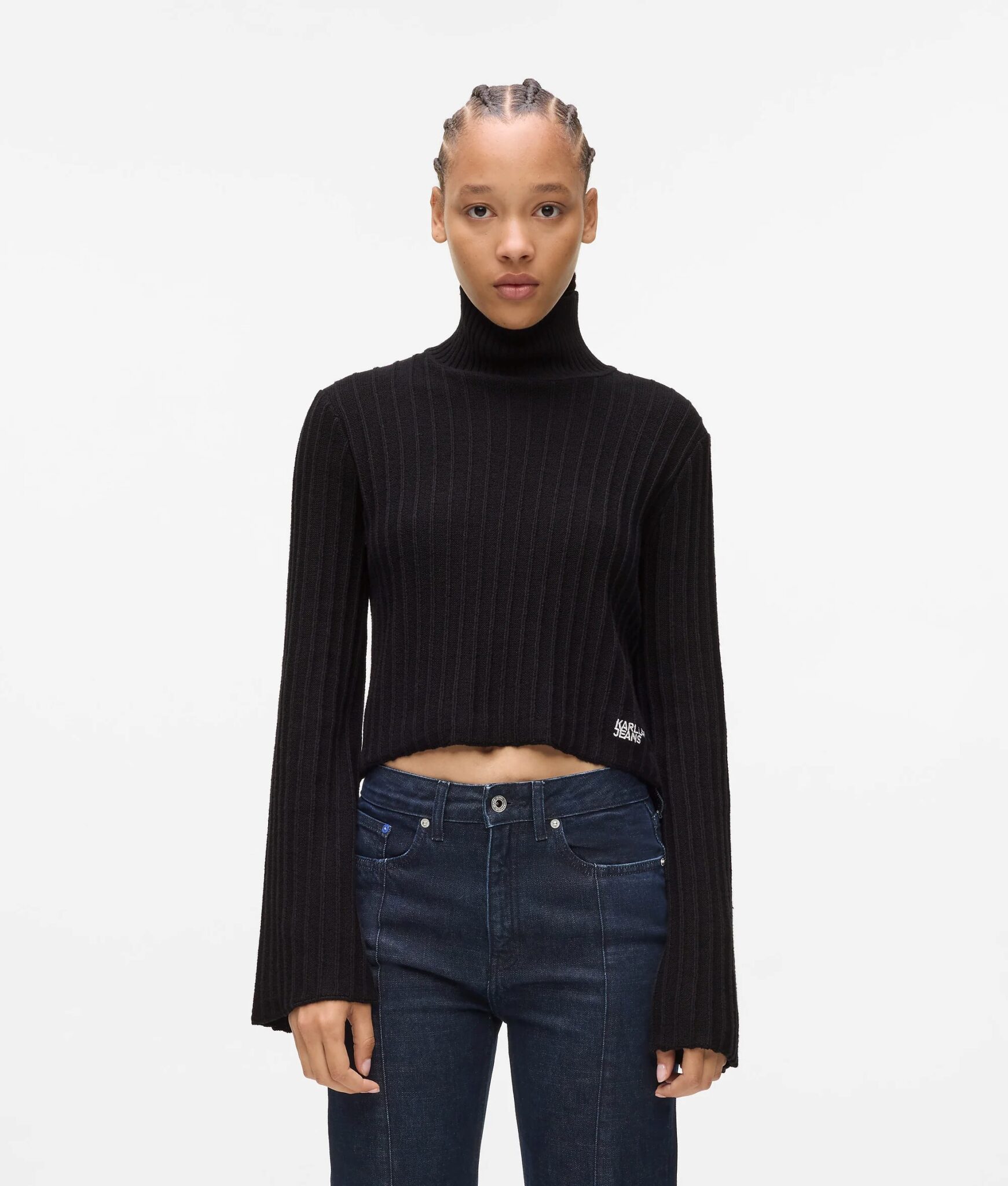 KARL LAGERFELD JEANS KLJ PLISSE SWEATER A4W18021 | PURPLE