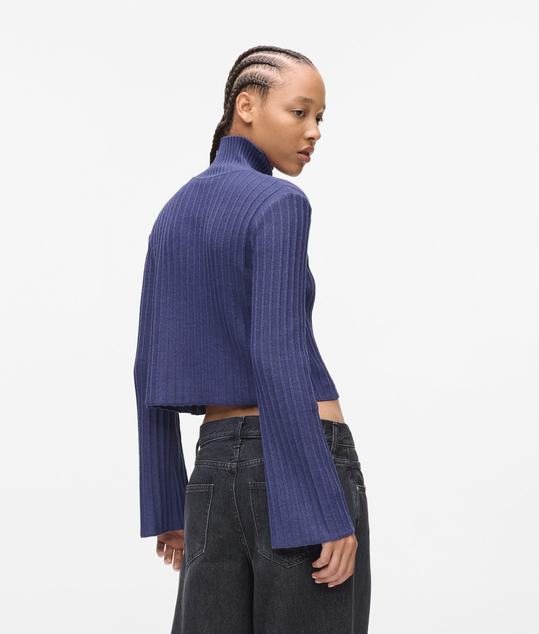 KARL LAGERFELD JEANS KLJ PLISSE SWEATER A4W18021 | PURPLE