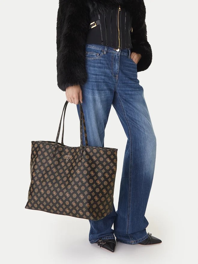 GUESS VICTTORIA LRG 2 IN 1 TOTE HWEPQ951429 | BLACK GUESS VICTTORIA LRG 2 IN 1 TOTE HWEPQ951429 | BLACK