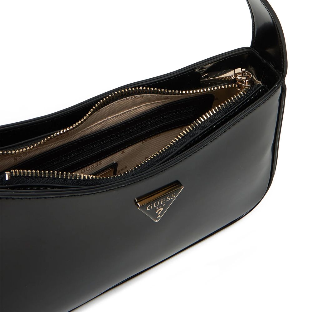 GUESS ARNELA TOP ZIP SHOULDER BAG HWNY9496170 | BLACK GUESS ARNELA TOP ZIP SHOULDER BAG HWNY9496170 | BLACK