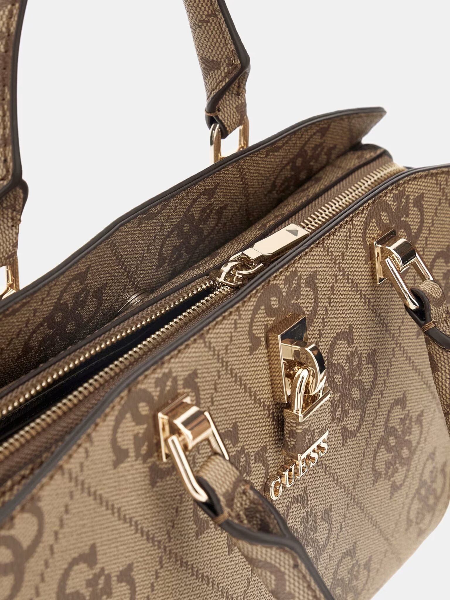 GUESS QUEENSLAND LUXURY SATCHEL HWOS9655060 | DARK BEIGE GUESS QUEENSLAND LUXURY SATCHEL HWOS9655060 | DARK BEIGE