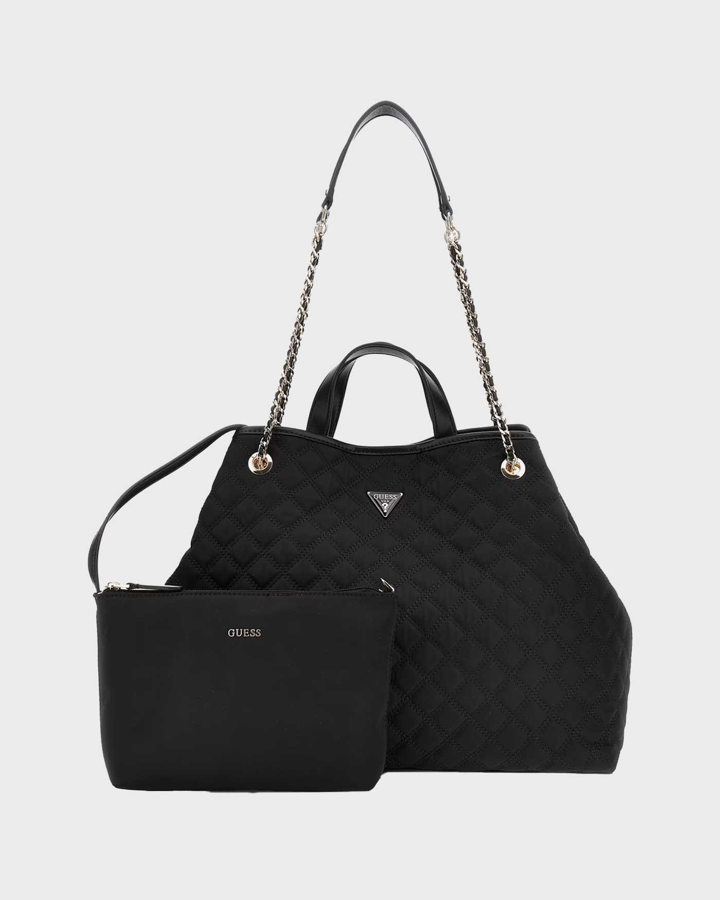 GUESS TRIANGLE GLITTER SWEATSHIRT W5BQ11KC8I1 | BLACK