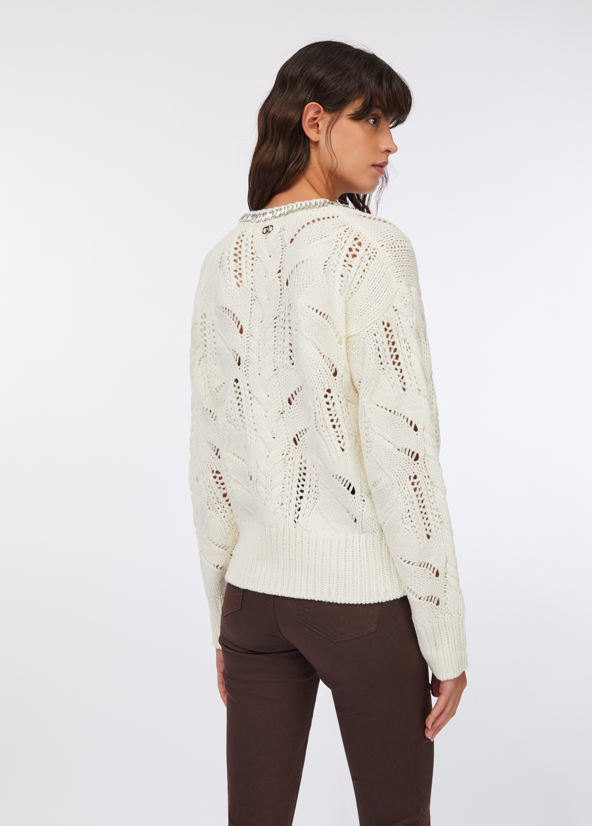 LIU JO ΠΛΕΚΤΟ MAGLIA CHIUSA M/L  MF5452MA37R | WHITE