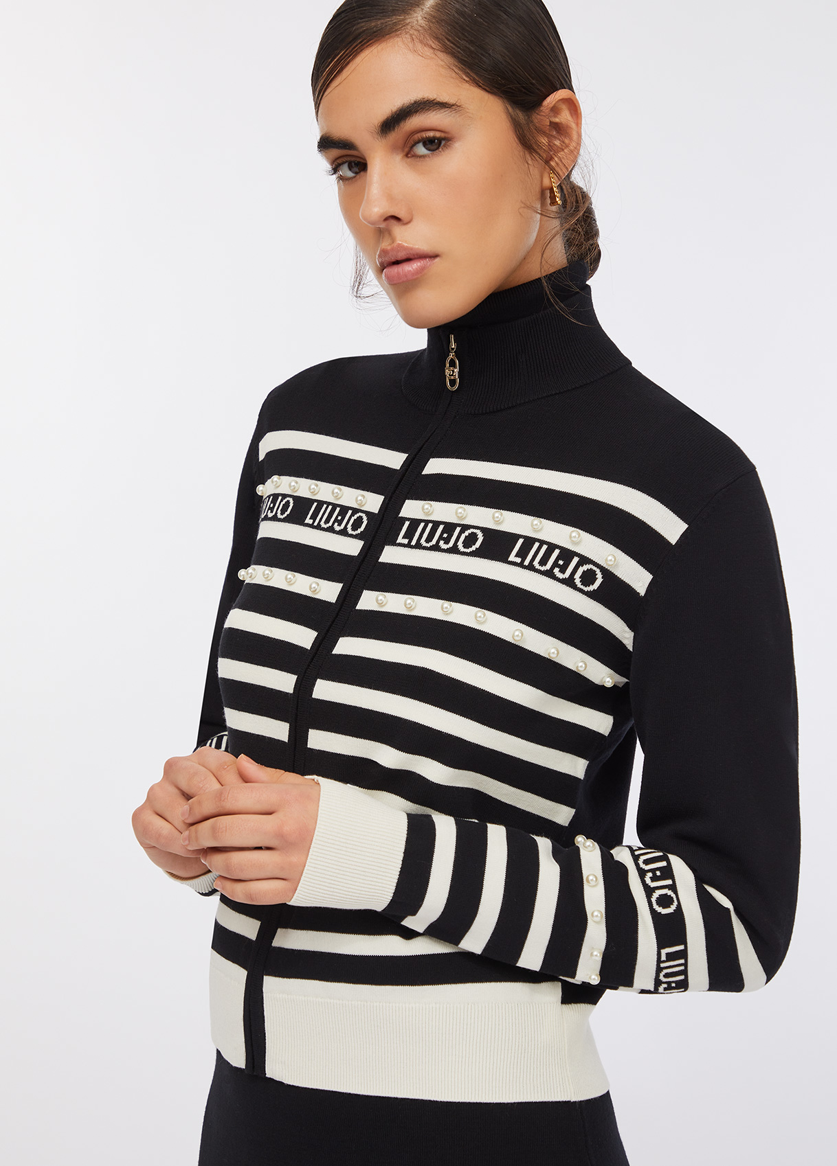 LIU JO MAGLIA CHIUSA M/L TF5214MS63L | BLACK&WHITE LIU JO MAGLIA CHIUSA M/L TF5214MS63L | BLACK&WHITE