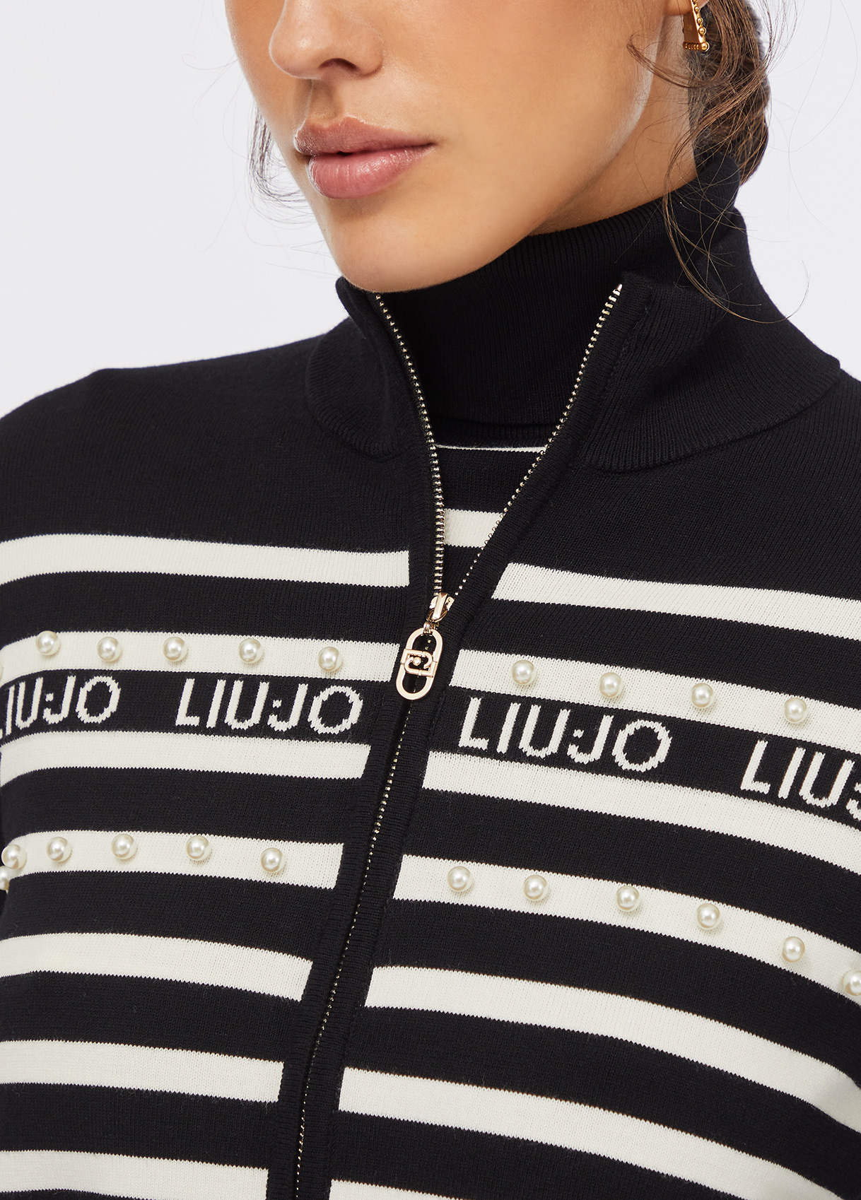 LIU JO MAGLIA CHIUSA M/L TF5214MS63L | BLACK&WHITE LIU JO MAGLIA CHIUSA M/L TF5214MS63L | BLACK&WHITE