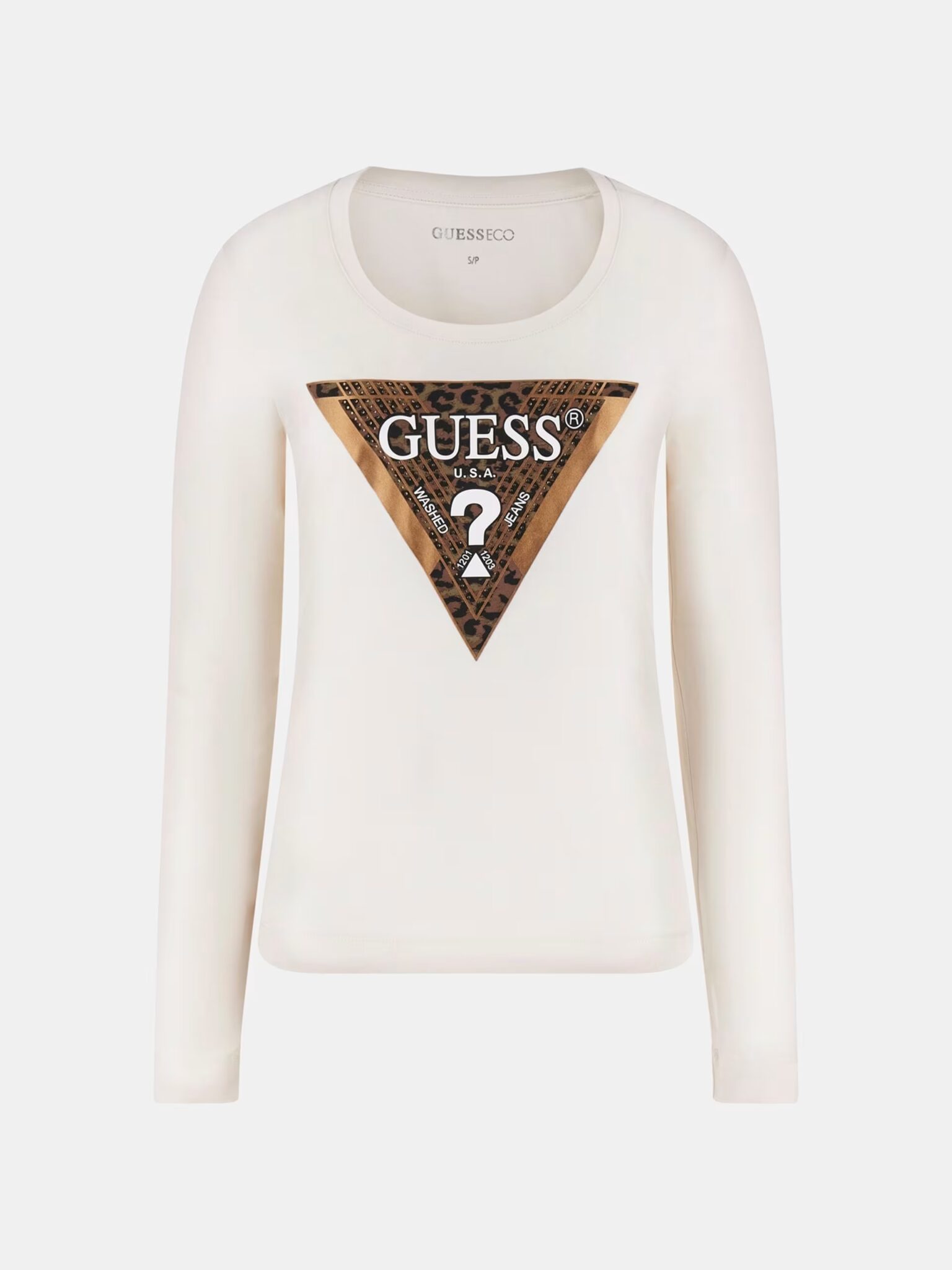 GUESS LEO TRIANGLE TEE ΜΠΛΟΥΖΑ ΓΥΝΑΙΚΕΙΟ | OFF WHITE GUESS LEO TRIANGLE TEE ΜΠΛΟΥΖΑ ΓΥΝΑΙΚΕΙΟ | OFF WHITE
