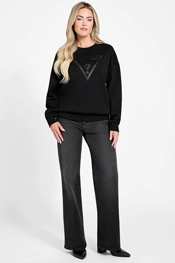 GUESS JEANS RACKET PIECED SWEAT ΦΟΥΤΕΡ ΓΥΝΑΙΚΕΙΟ | GREY