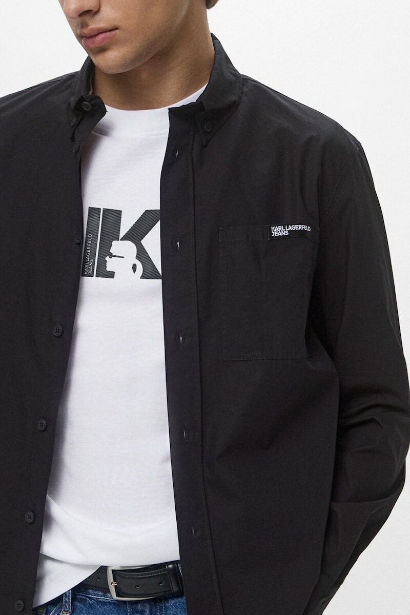 KLJ POPLIN SHIRT A3M16005-72 | BLACK KLJ POPLIN SHIRT A3M16005-72 | BLACK