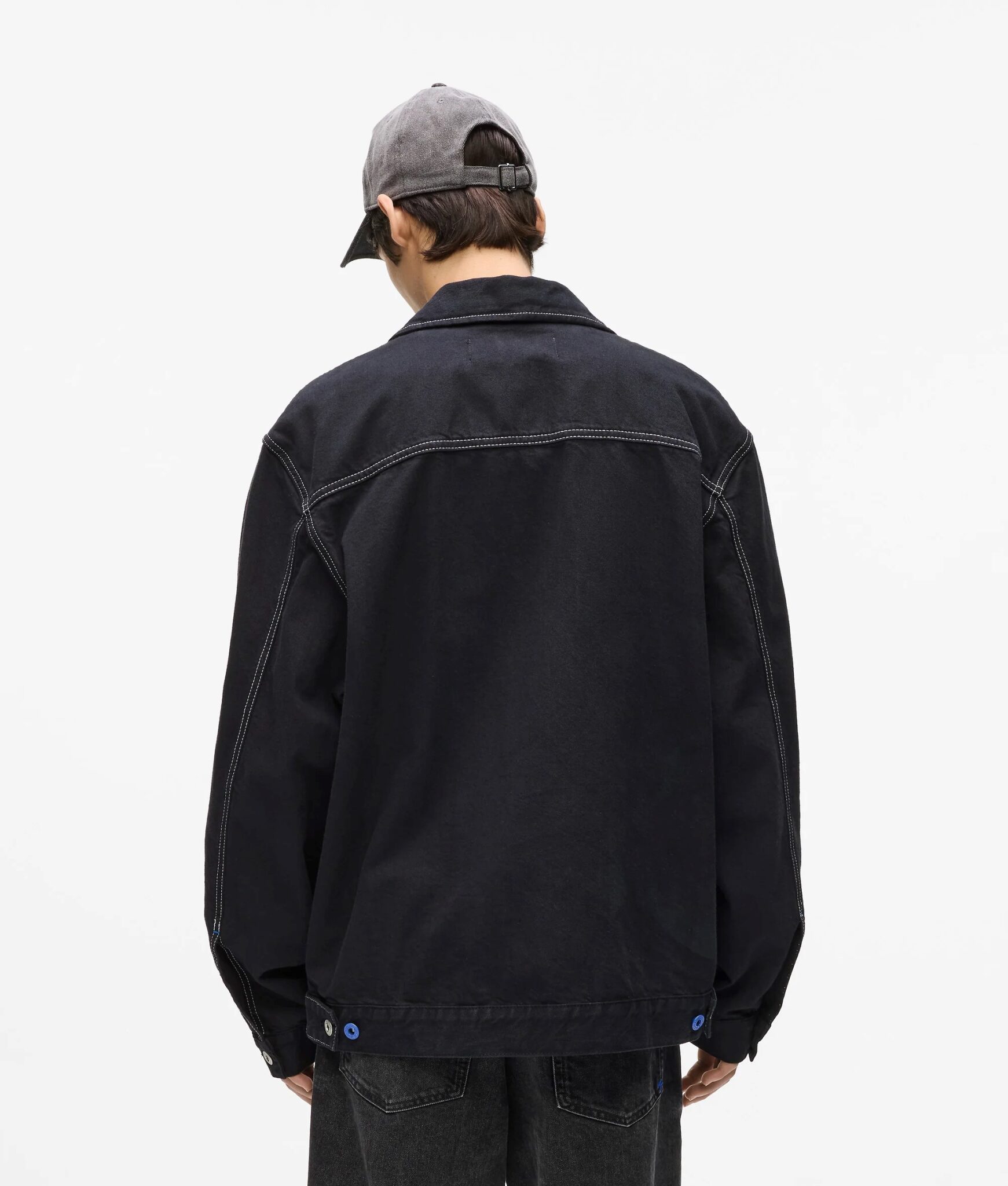 KLJ CONTRAST STITCH JACKET B1M14020 | BLACK KLJ CONTRAST STITCH JACKET B1M14020 | BLACK