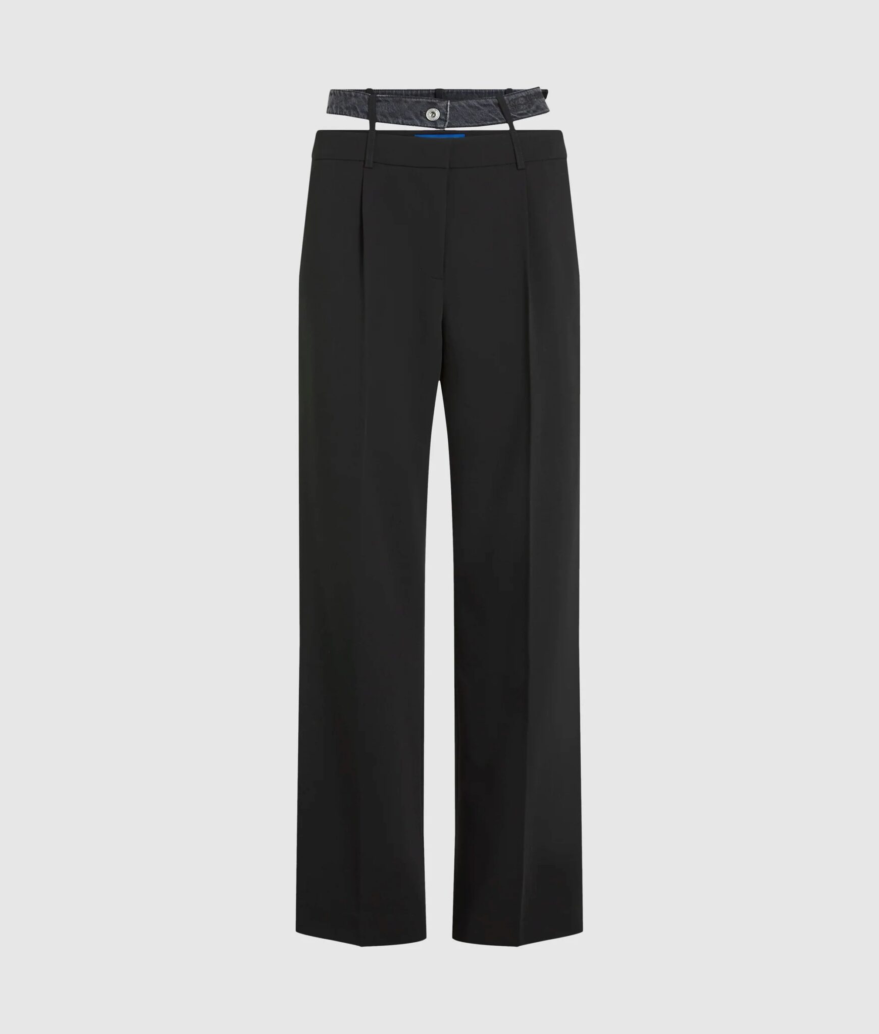 KLJ MIXED MATERIAL PANT B1W10085 | BLACK KLJ MIXED MATERIAL PANT B1W10085 | BLACK