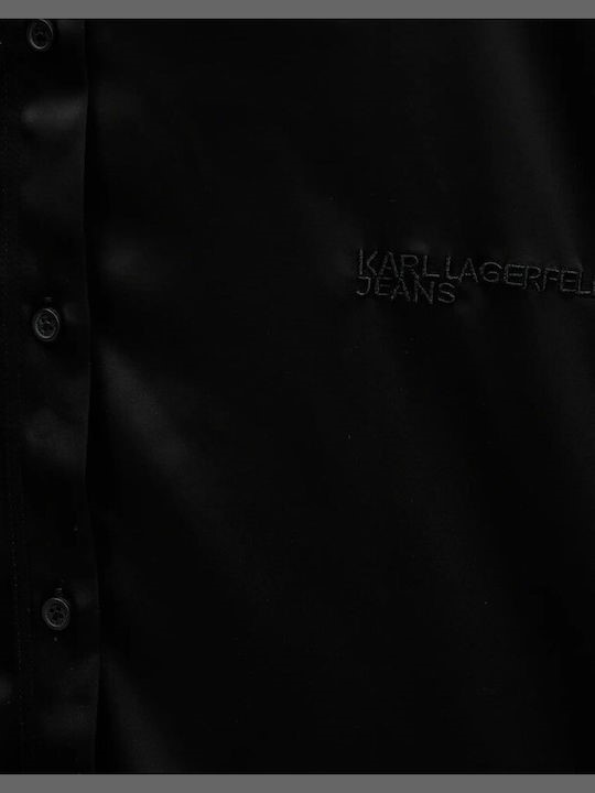 KLJ RELAXED SATIN BLOUSE B1W11038 | BLACK KLJ RELAXED SATIN BLOUSE B1W11038 | BLACK