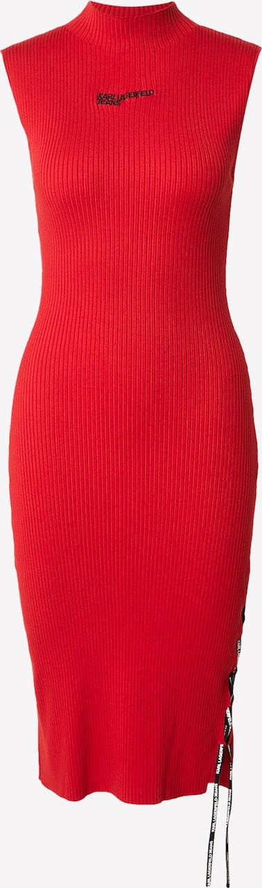 KLJ KNITTED LACE TIE DRESS B1W13041 | RED